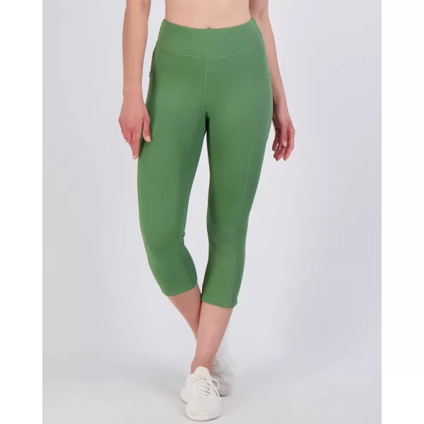 imageReal Essentials 4 Pack Womens Capri Leggings with Pockets Casual Yoga Workout Exercise Pants Available in Plus SizeSet 7