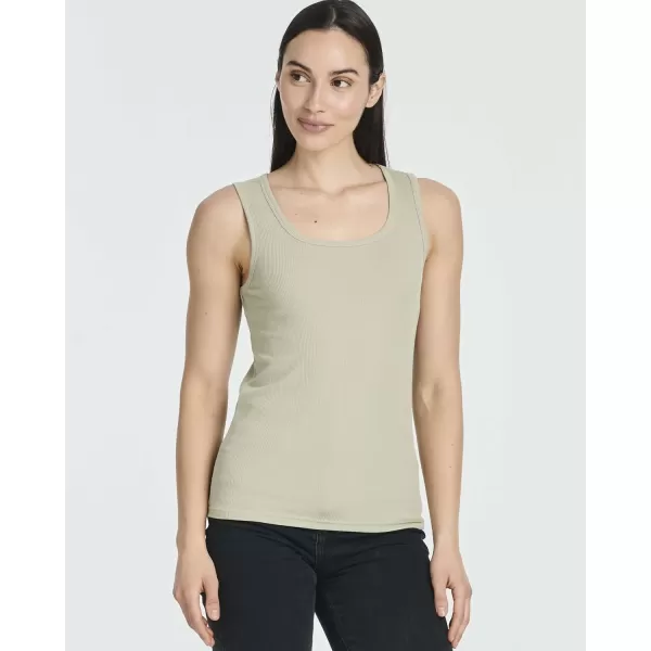 imageReal Essentials 5 Pack Womens Ribbed Sleeveless Tank Top  Yoga Casual TopsSet 1