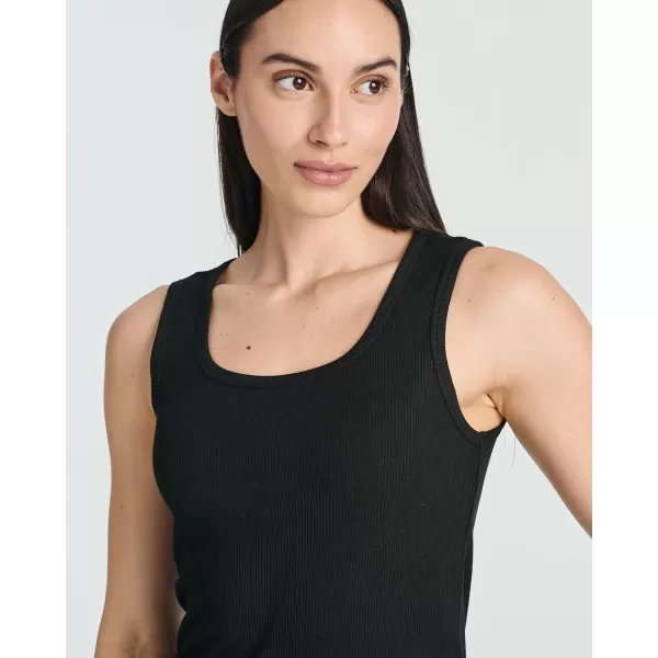 imageReal Essentials 5 Pack Womens Ribbed Sleeveless Tank Top  Yoga Casual TopsSet 1