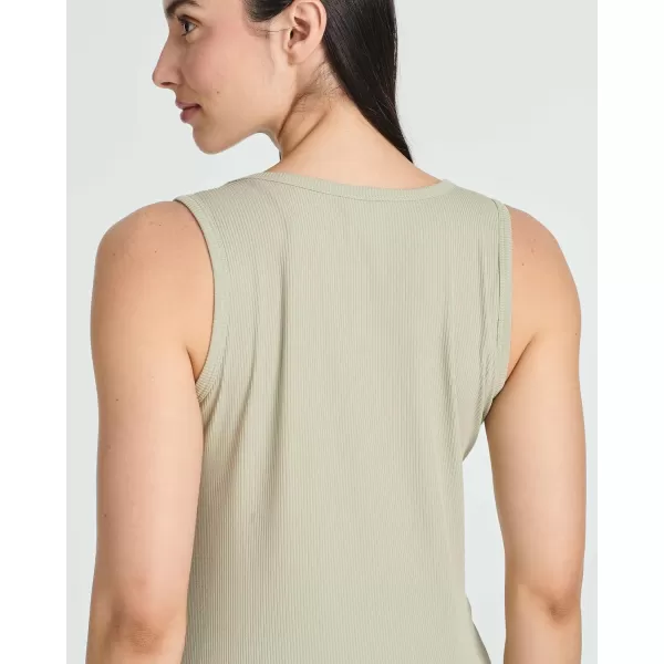imageReal Essentials 5 Pack Womens Ribbed Sleeveless Tank Top  Yoga Casual TopsSet 1