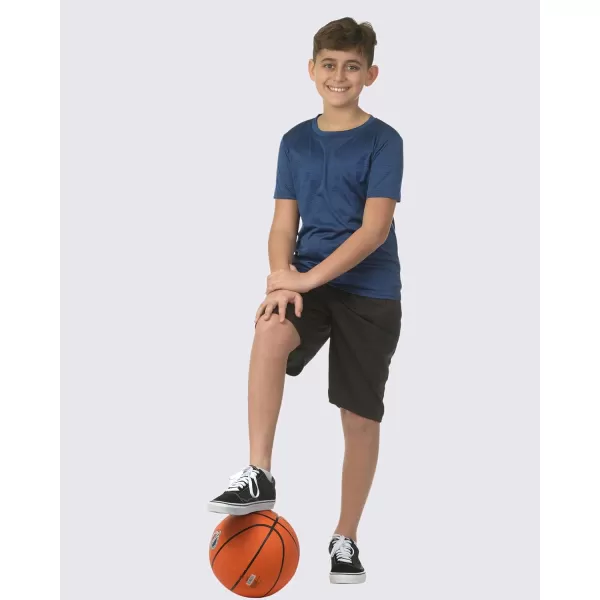 imageReal Essentials 5 Pack Youth DryFit Wicking Active Athletic Performance Short Sleeve TShirt Boys ampamp Girls ShirtsSet B