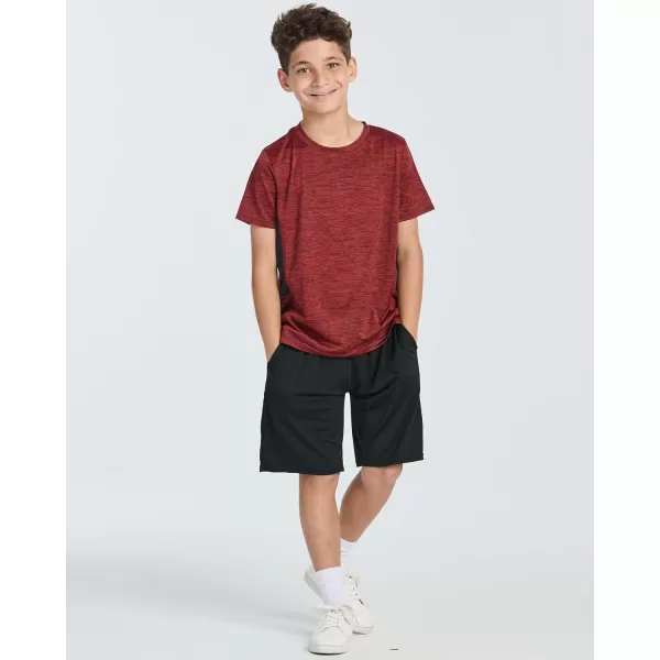 imageReal Essentials 5 Pack Youth DryFit Wicking Active Athletic Performance Short Sleeve TShirt Boys ampamp Girls ShirtsSet D