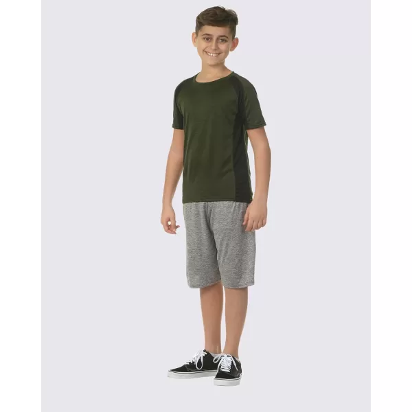 imageReal Essentials 5 Pack Youth DryFit Wicking Active Athletic Performance Short Sleeve TShirt Boys ampamp Girls ShirtsSet I