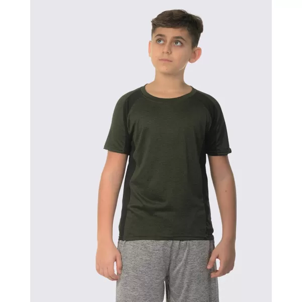 imageReal Essentials 5 Pack Youth DryFit Wicking Active Athletic Performance Short Sleeve TShirt Boys ampamp Girls ShirtsSet I