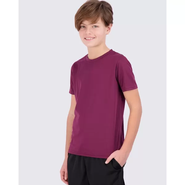 imageReal Essentials 5 Pack Youth Mesh Moisture Wicking Active Athletic Performance ShortSleeve TShirt Boys ampamp GirlsSet D