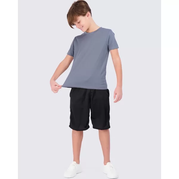 imageReal Essentials 5 Pack Youth Mesh Moisture Wicking Active Athletic Performance ShortSleeve TShirt Boys ampamp GirlsSet D
