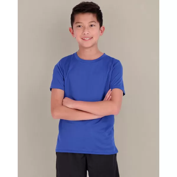 imageReal Essentials 5 Pack Youth Mesh Moisture Wicking Active Athletic Performance ShortSleeve TShirt Boys ampamp GirlsSet K