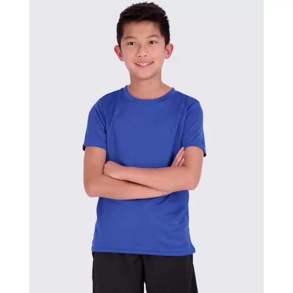 imageReal Essentials 5 Pack Youth Mesh Moisture Wicking Active Athletic Performance ShortSleeve TShirt Boys ampamp GirlsSet K