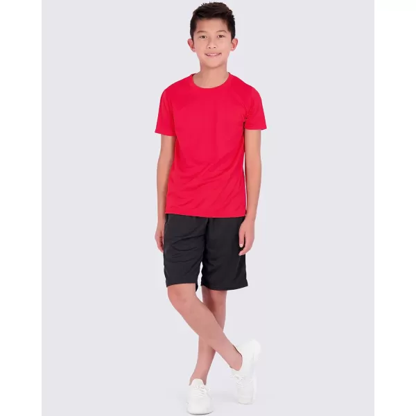imageReal Essentials 5 Pack Youth Mesh Moisture Wicking Active Athletic Performance ShortSleeve TShirt Boys ampamp GirlsSet K