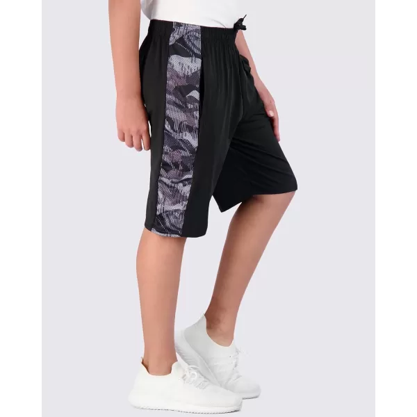 imageReal Essentials 5Pack Youth DryFit Active Athletic Basketball Gym Shorts with Pockets Boys ampamp GirlsSet H
