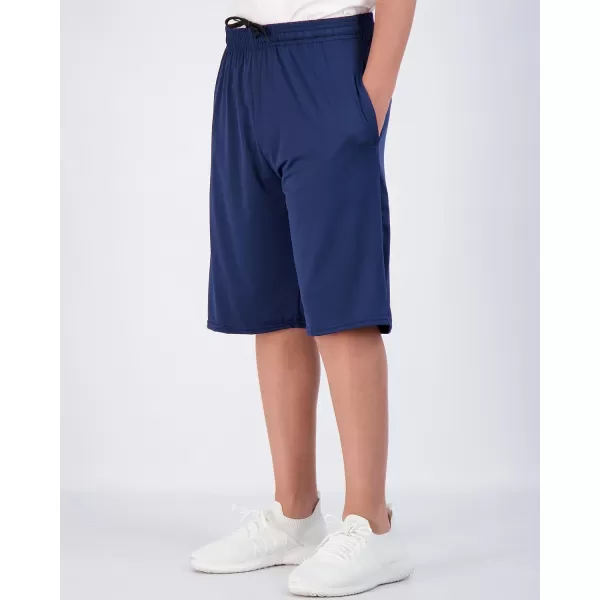 imageReal Essentials 5Pack Youth DryFit Active Athletic Basketball Gym Shorts with Pockets Boys ampamp GirlsSet H