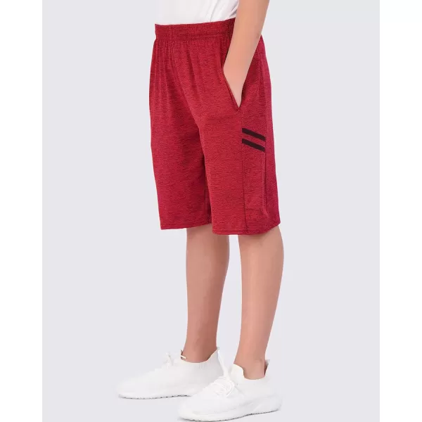 imageReal Essentials 5Pack Youth DryFit Active Athletic Basketball Gym Shorts with Pockets Boys ampamp GirlsSet I