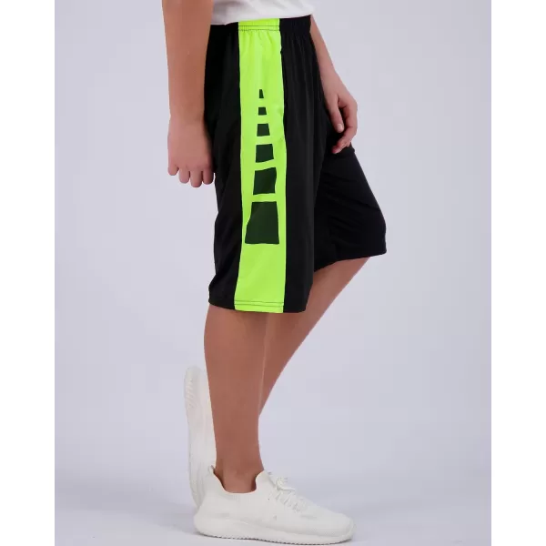 imageReal Essentials 5Pack Youth DryFit Active Athletic Basketball Gym Shorts with Pockets Boys ampamp GirlsSet J