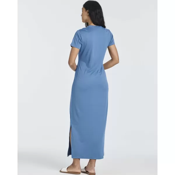 image3Pack Womens Casual Short Sleeve Maxi TShirt Dress  Summer Dress with Slit ampamp Pockets Available in Plus SizeSet 1