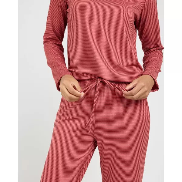 imageReal Essentials 2 Pack Womens Pajama Set  Choose from Short Sleeve with Pocket or Long Sleeve without PocketSet B Blue  Burgundy