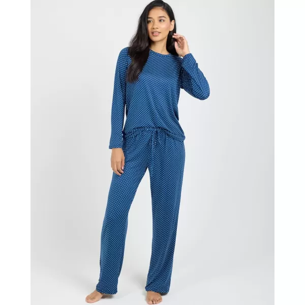 imageReal Essentials 2 Pack Womens Pajama Set  Choose from Short Sleeve with Pocket or Long Sleeve without PocketSet B Blue  Burgundy