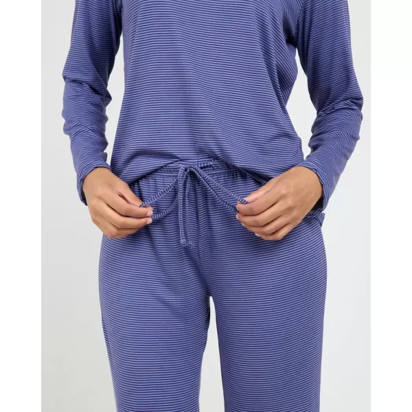 imageReal Essentials 2 Pack Womens Pajama Set  Choose from Short Sleeve with Pocket or Long Sleeve without PocketSet D Blue  Charcoal
