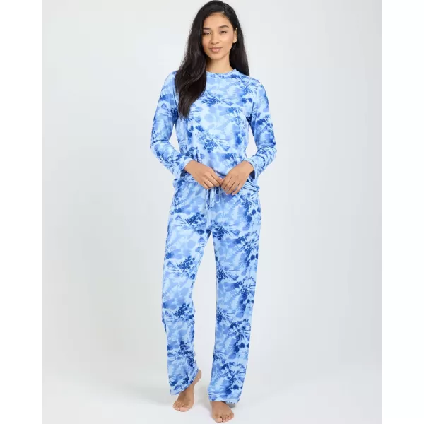 imageReal Essentials 2 Pack Womens Pajama Set  Choose from Short Sleeve with Pocket or Long Sleeve without PocketSet I Blue  Gray