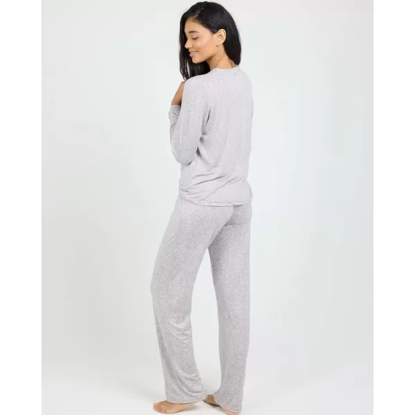 imageReal Essentials 2 Pack Womens Pajama Set  Choose from Short Sleeve with Pocket or Long Sleeve without PocketSet I Blue  Gray