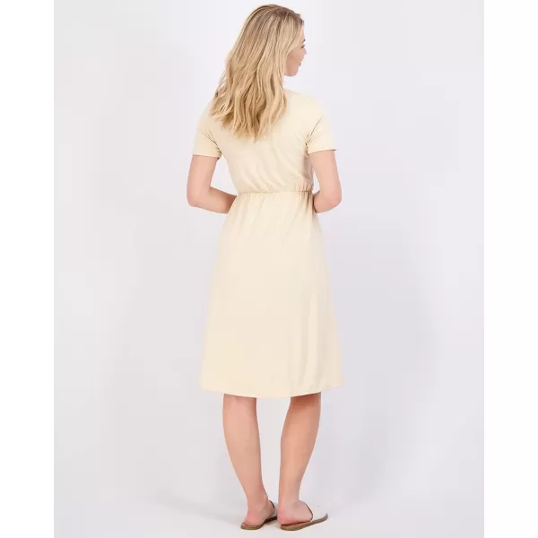 imageReal Essentials 3Pack Womens Midi Short Sleeve Soft TShirt Dress with Elastic Waist Available in Plus SizeSet 5