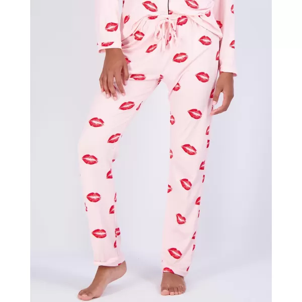 imageReal Essentials 4 Piece Womens Long ampamp Short Sleeve Button Down Pajama Set  Ultra Soft Available In Plus SizeLong Sleeve  Set 10