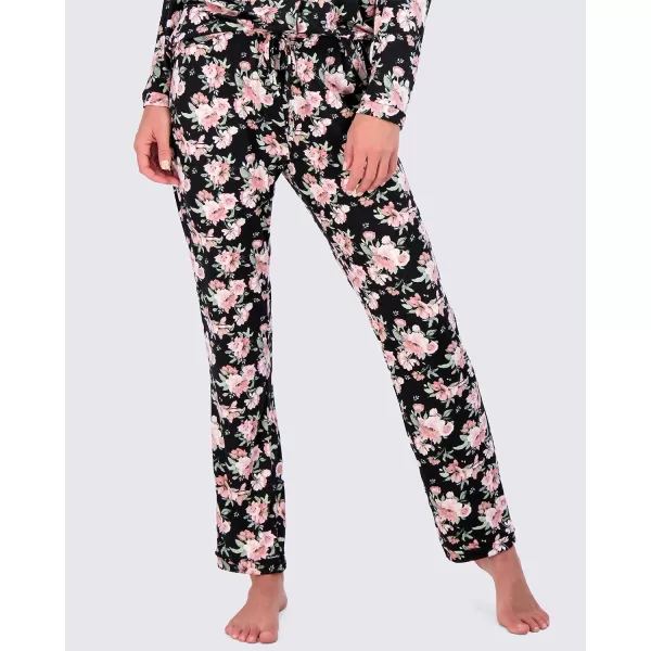 imageReal Essentials 4 Piece Womens Long ampamp Short Sleeve Button Down Pajama Set  Ultra Soft Available In Plus SizeLong Sleeve  Set 5