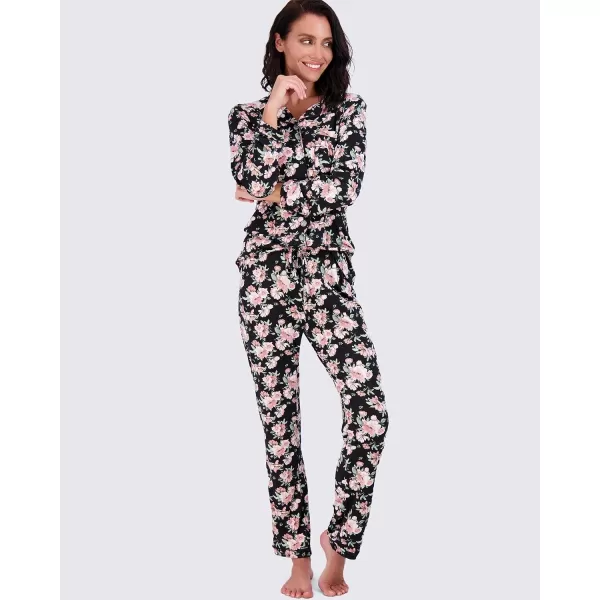 imageReal Essentials 4 Piece Womens Long ampamp Short Sleeve Button Down Pajama Set  Ultra Soft Available In Plus SizeLong Sleeve  Set 5