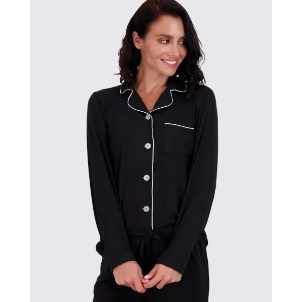 imageReal Essentials 4 Piece Womens Long ampamp Short Sleeve Button Down Pajama Set  Ultra Soft Available In Plus SizeLong Sleeve  Set 5