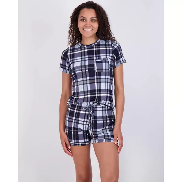 imageReal Essentials 4 Piece Womens Short Sleeve Top with Shorts Pajama Set  UltraSoft Lounge ampamp Sleepwear Available In PlusSet 10