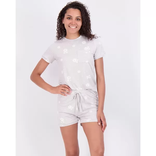 imageReal Essentials 4 Piece Womens Short Sleeve Top with Shorts Pajama Set  UltraSoft Lounge ampamp Sleepwear Available In PlusSet 12