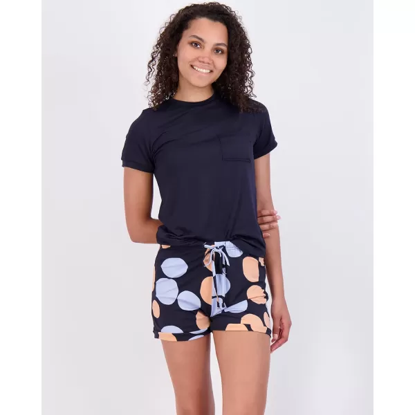 imageReal Essentials 4 Piece Womens Short Sleeve Top with Shorts Pajama Set  UltraSoft Lounge ampamp Sleepwear Available In PlusSet 12