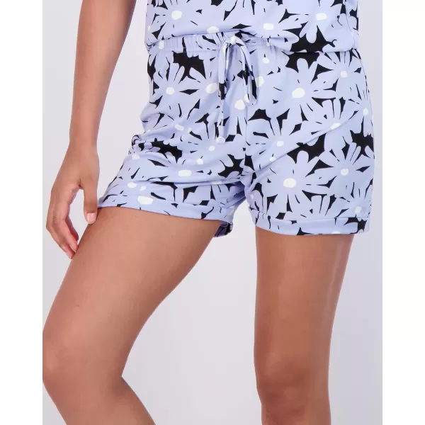 imageReal Essentials 4 Piece Womens Short Sleeve Top with Shorts Pajama Set  UltraSoft Lounge ampamp Sleepwear Available In PlusSet 9