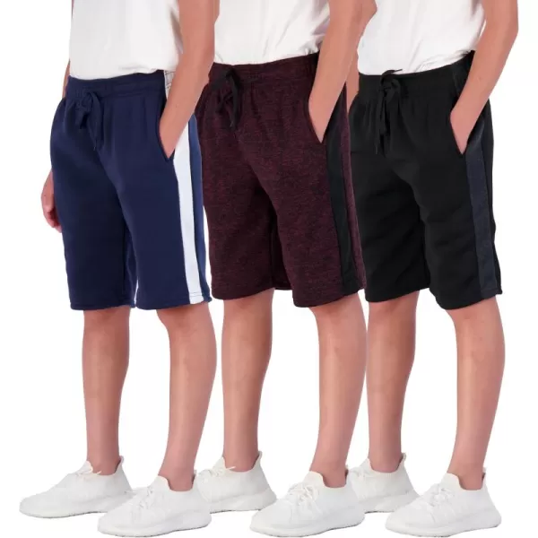 image3 Pack Big Boys Tech Fleece Shorts Pockets Athletic Basketball Gym Soccer Teen Youth Girls Clothes Sports Quick Dry Fit Pockets Drawstring Workout Warm Tennis School Drawstring  Set 6 L 1214