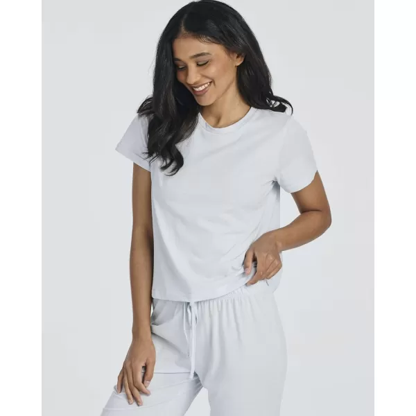imageReal Essentials 2 PackWomens Cotton Pajamas Short Sleeve Tops and Capri Pants Pjs Sets with Pockets Available In PlusSet 2