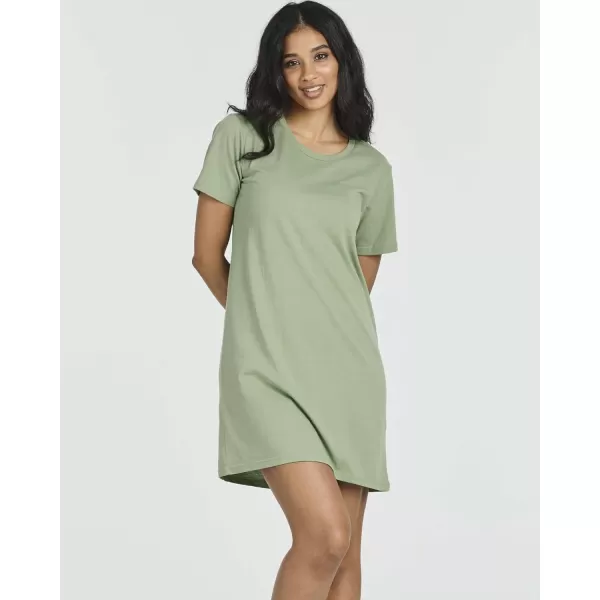 imageReal Essentials 3 Pack Womens Cotton Short Sleeve Nightgowns Sleepshirt Nightshirt Available In Plus SizeSet 3