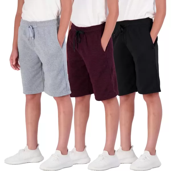 image3 Pack Big Boys Tech Fleece Shorts Pockets Athletic Basketball Gym Soccer Teen Youth Girls Clothes Sports Quick Dry Fit Pockets Drawstring Workout Warm Tennis School Drawstring  Set 2 S 810