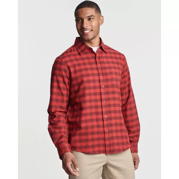 imageReal Essentials 3 Pack Mens RegularFit Long Sleeve Poplin Button Down Shirt with Pocket Available in Big ampamp TallSet 5