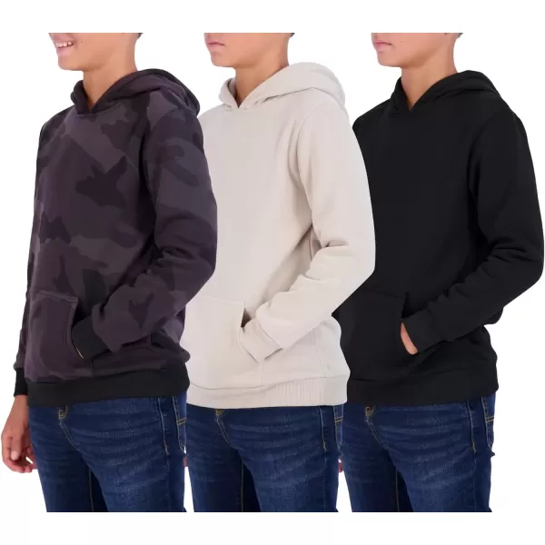 imageReal Essentials 3 Pack Youth Fleece Long Sleeve Soft Pullover Hoodie Sweatshirt  Boys ampamp GirlsSet 4