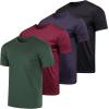 imageReal Essentials 4 Pack Mens DryFit Short Sleeve Pocket Crew Performance Athletic TShirt Available in Big ampamp TallSet 2