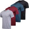 imageReal Essentials 4 Pack Mens DryFit Short Sleeve Pocket Crew Performance Athletic TShirt Available in Big ampamp TallSet 3