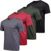 imageReal Essentials 4 Pack Mens DryFit Short Sleeve Pocket Crew Performance Athletic TShirt Available in Big ampamp TallSet 4