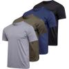 imageReal Essentials 4 Pack Mens DryFit Short Sleeve Pocket Crew Performance Athletic TShirt Available in Big ampamp TallSet 6