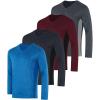 imageReal Essentials 4 Pack Mens Dry Fit Long Sleeve VNeck Active TShirt  Athletic Outdoor UPF 50 Available in Big ampamp TallSet 3