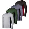 imageReal Essentials 4 Pack Mens Dry Fit Long Sleeve VNeck Active TShirt  Athletic Outdoor UPF 50 Available in Big ampamp TallSet 4