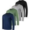 imageReal Essentials 4 Pack Mens Dry Fit Long Sleeve VNeck Active TShirt  Athletic Outdoor UPF 50 Available in Big ampamp TallSet 8