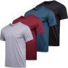 imageReal Essentials 4 Pack Mens DryFit Short Sleeve Pocket Crew Performance Athletic TShirt Available in Big ampamp TallSet 3