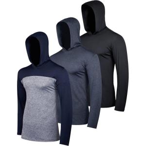 imageReal Essentials 3 Pack Mens Dry Fit Wicking Long Sleeve Fishing Active Hoodie Pullover Sweatshirt Big ampamp TallSet 3