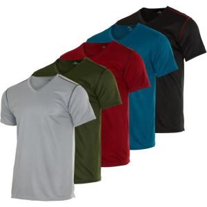 imageReal Essentials 5 Pack Mens Mesh Quick Dry Short Sleeve VNeck TShirt  Athletic Performance Available in Big ampamp TallSet 11