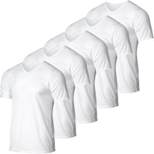 imageReal Essentials 5 Pack Mens Mesh Quick Dry Short Sleeve VNeck TShirt  Athletic Performance Available in Big ampamp TallSet 2