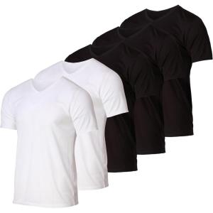 imageReal Essentials 5 Pack Mens Mesh Quick Dry Short Sleeve VNeck TShirt  Athletic Performance Available in Big ampamp TallSet 3